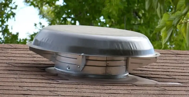 attic fan installation services with low-profile roof ventilation unit in Stockton, CA