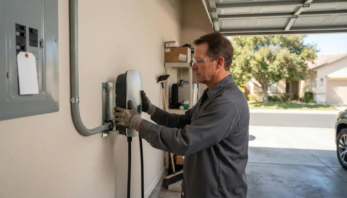 Electric vehicle charger installation in Courtland, CA by professional electricians