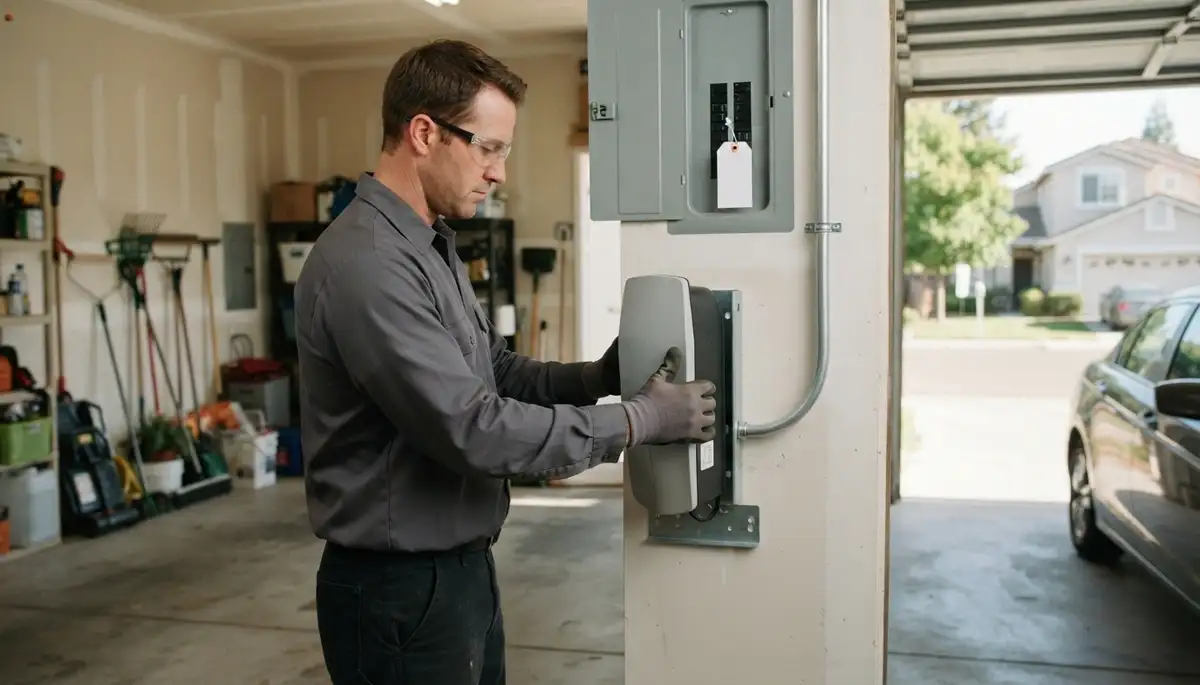 Electric vehicle charger installation with conduit and dedicated circuit in Stockton, CA