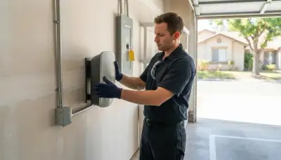 Electrician installs an EV charger with a dedicated circuit at a Lodi, CA home