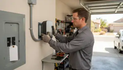 Level 2 EV charger installation by an electrician in Manteca, CA with safe, code-compliant wiring.