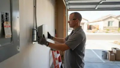 Level 2 EV charger installation in a Tracy, CA home garage by a licensed electrician