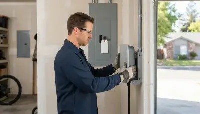 Electric vehicle charger installation with wall-mounted EV charger and conduit in Walnut Grove, CA