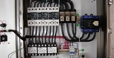 Electrical panel installation with organized circuit breakers and wiring in Stockton, CA