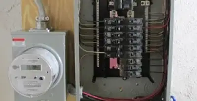 electrical panel upgrade service showing outdated electrical panel prepared for professional replacement in Stockton, CA