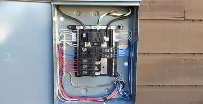 electrical panel upgrade service featuring newly installed electrical panel wired by licensed electricians in Stockton, CA