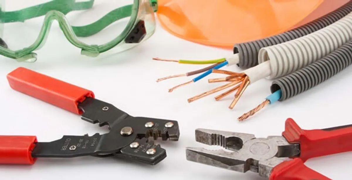 Electrical wiring repair with professional tools and safety equipment in Escalon, CA