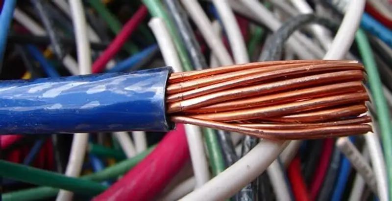electrical wiring services showing exposed copper conductors and cable preparation in Stockton, CA