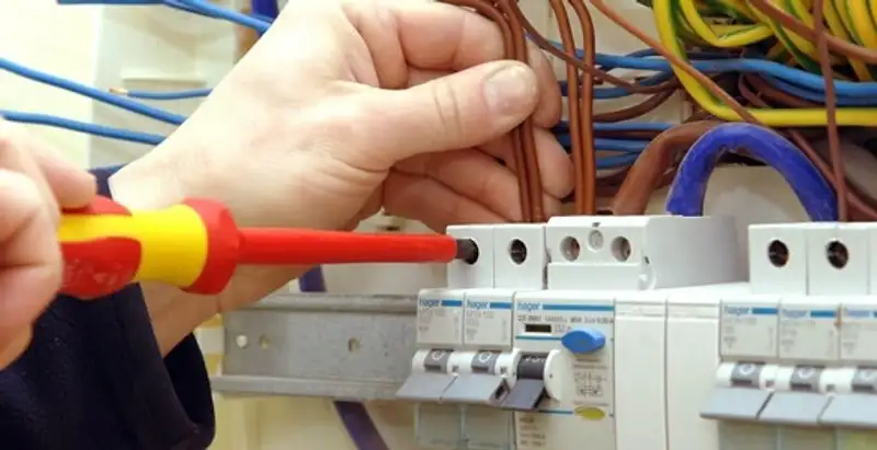 electrician services performing professional electrical panel wiring and connections in Stockton, CA