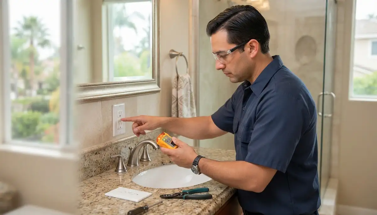 GFCI outlet installation protects wet areas in Stockton, CA kitchens, bathrooms, and outdoor spaces