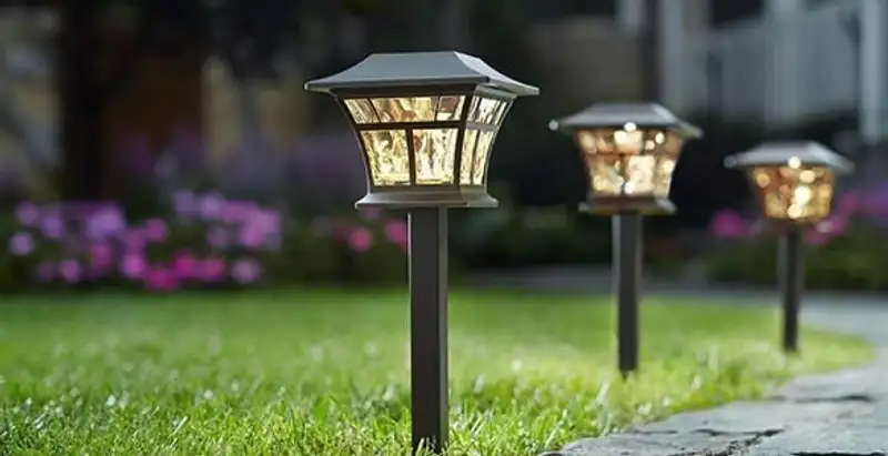 landscape lighting installation services with professionally installed pathway lights in Stockton, CA