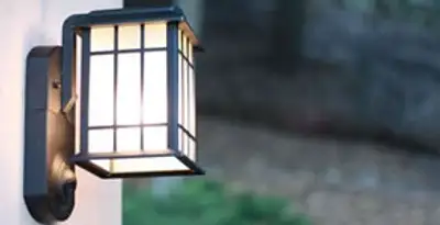 security light installation services with professionally mounted exterior wall light in Stockton, CA