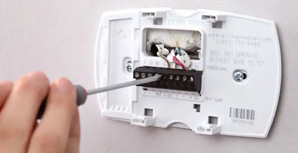 Thermostat installation service with proper wiring and secure wall mounting in Stockton, CA
