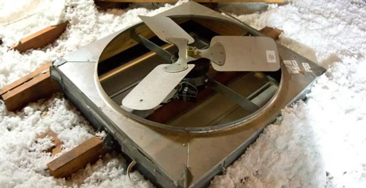 whole house fan installation services with attic-mounted ventilation unit in Stockton, CA